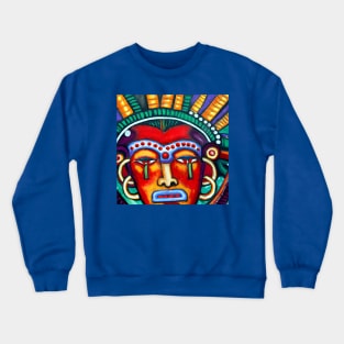 Colorful Mexican God Painting Crewneck Sweatshirt